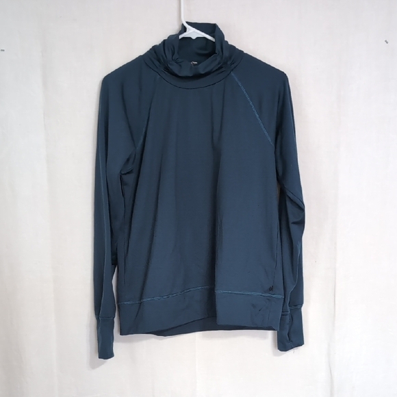 Marika Tops - Marika Dark Teal Cinched Turtleneck Sweatshirt Size Small